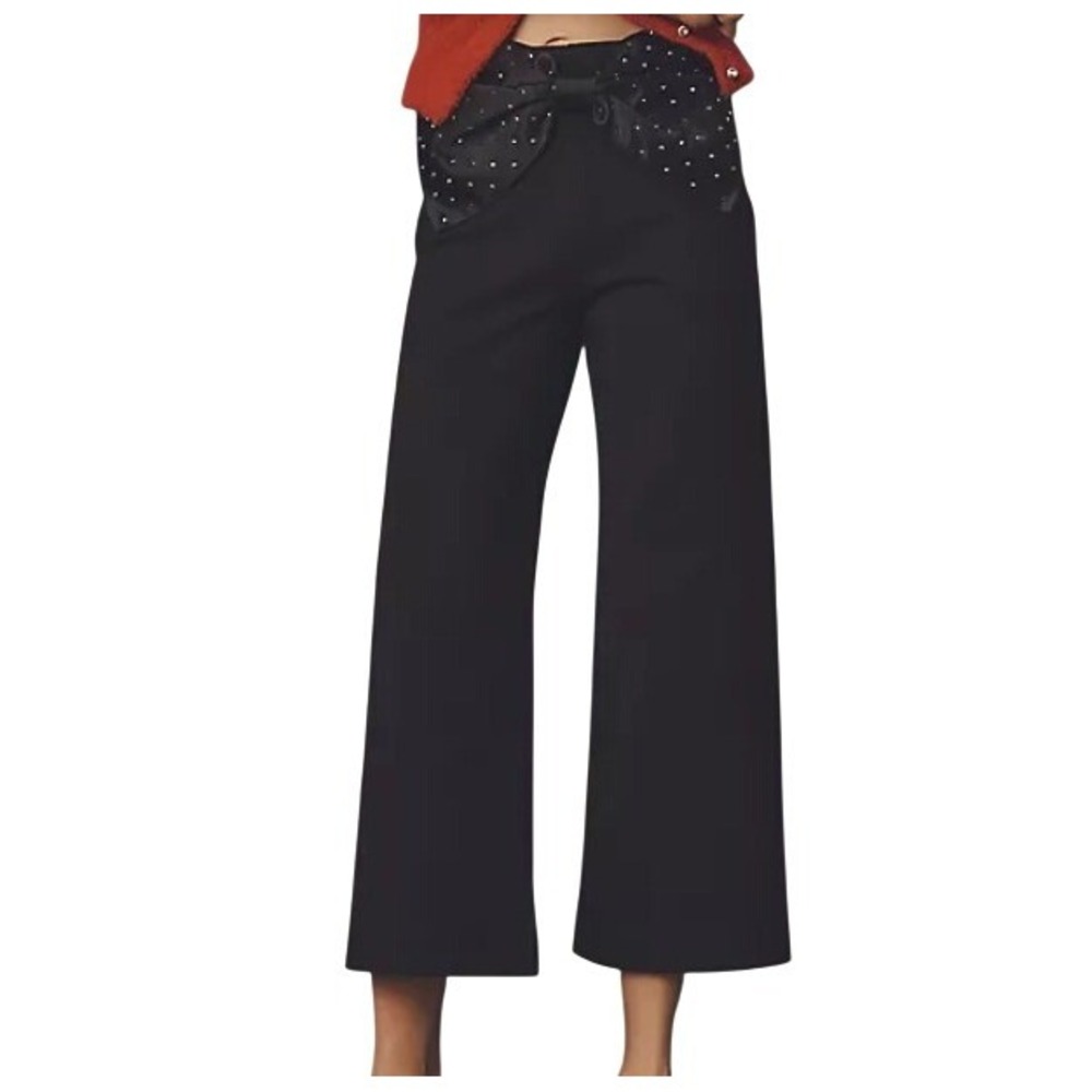 Anthropologie Maeve Womens 28 The Colette‎ Crop Bow Waist Sparkle Pants NWT